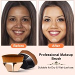 Pincel reto de maquiagem facial para base Endoto, alta densidade, hexágono, mágico, Kabuki, para misturar cosméticos líquidos, cremosos ou em pó de forma impecável, com estojo portátil - Imagem 3