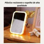 Espelho Maquiagem Com Touch E Borda Luz De Led Mesa Espelho Facial Portátil - Imagem 5