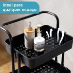 Carrinho Organizador Multiuso com Rodinhas (Preto) - Imagem 6