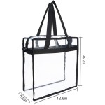 Bolsa transparente aprovada pelo estádio, bolsa de praia transparente com fecho de zíper, bolsa carteiro tiracolo com alça ajustável - Imagem 3