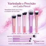 Kit de Pincéis de Maquiagem com 8 Peças, Cerdas Sintéticas Macias, Conjunto Completo para Base, Pó, Blush, Corretivo, Iluminador, Sombras e Contorno – Qualidade Premium LNSTORE® - Imagem 5
