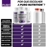 Kit 2 Complexo B Puro Nutrition – Vitaminas B1, B2, B3, B5, B6, B9, B12 e Magnésio, 60 Cápsulas por Pote - Imagem 6