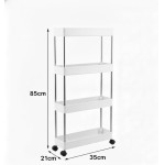 Carrinho Organizador Multiuso com Rodinhas 4 Prateleiras – Estante Móvel para Cozinha, Banheiro, Lavanderia, Escritório e Garagem - Imagem 3