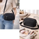 Bolsa Transversal Feminina Poliéster 4 Compartimentos com Zíper Alça Ajustável Leve e Funcional - Imagem 2