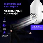 Câmera Segurança Lâmpada Ip Wifi 360° Full HD Yoosee Inteligente Prova D'água Giratória Visão Noturna Infravermelho Detecção de Movimentos 1080P HD Bivolt Premium - Imagem 4