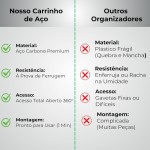 Carrinho Organizador Multiuso 4 Andares 30x30x75 Redondo Fruteira em Aço Inox - Cestos Giratórios, Rodas com Trava, Montagem Rápida, Para Cozinha, Banheiro e Escritório - Imagem 4