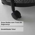 Carrinho Organizador Multiuso 4 Andares 30x30x75 Redondo Fruteira em Aço Inox - Cestos Giratórios, Rodas com Trava, Montagem Rápida, Para Cozinha, Banheiro e Escritório - Imagem 6