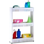 Organizador de 3 Prateleiras com Rodinhas Branco – Ideal para Cozinha, Banheiro e Lavanderia - Imagem 5