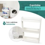 Organizador de 3 Prateleiras com Rodinhas Branco – Ideal para Cozinha, Banheiro e Lavanderia - Imagem 7