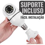 Câmera Lâmpada WiFi 360° IP Full HD 1080p Segurança Giratória Visão Noturna Infravermelho Detecção de Movimento Bivolt Monitoramento Acabamento Premium - Imagem 3