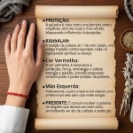 Pulseira Vermelha kit c 2 pulseiras da Sorte 7 Nós Amuleto da Kabbalah Proteção contra o Mau-Olhado Prosperidade Ajustável Masculino Feminino Original Lcsloja - Imagem 4