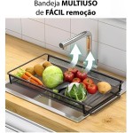 Carrinho Organizador C/Roda Fruteira 3 Cestas Chão Cozinha - Imagem 3