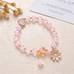 Pulseiras de cristal para mulheres, pulseira elástica com contas e margaridas empilháveis, joias ajustáveis, presente de Natal e aniversário - Imagem 3