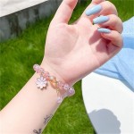 Pulseiras de cristal para mulheres, pulseira elástica com contas e margaridas empilháveis, joias ajustáveis, presente de Natal e aniversário - Imagem 5