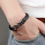 Pulseira Masculina "Knot" em Couro Legítimo e Aço Inoxidável – Estilo Moderno e Durável - Imagem 4
