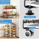 Fruteira de Chão para Cozinha, Carrinho Organizador de Cozinha de 5 Níveis com Rodas de Bloqueio, Ideal para Armazenar Cebolas, Batatas e Frutas - Imagem 3