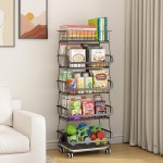 Fruteira de Chão para Cozinha, Carrinho Organizador de Cozinha de 5 Níveis com Rodas de Bloqueio, Ideal para Armazenar Cebolas, Batatas e Frutas - Imagem 4