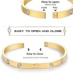 Pulseiras de ouro para mulheres, joias de ouro, elos cubanos, clipe de papel, corrente de presente para mãe, filha, namorada, One Size, Aço inoxidável, Sem Pedra Preciosa - Imagem 3