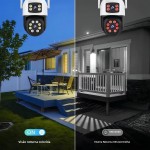 Câmera De Segurança Sem Fio Wi-fi Externa Interna HD 3MP Lente Dupla Giratória Smart IP66 Prova D'água Visão Noturna Infravermelho Chamada de Voz Bidirecional Premium - Imagem 6