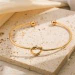 Pulseira feminina banhada a ouro Forever Love Nó Infinito Pulseira ajustável em tom de ouro joia romântica presente - Imagem 4