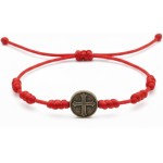 Pulseira Kabbalah 7 Nós São Bento, Cordão Vermelho com Medalha Religiosa, Proteção Espiritual, Ajustável - Imagem 4