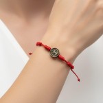 Pulseira Kabbalah 7 Nós São Bento, Cordão Vermelho com Medalha Religiosa, Proteção Espiritual, Ajustável - Imagem 5