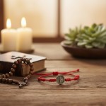 Pulseira Kabbalah 7 Nós São Bento, Cordão Vermelho com Medalha Religiosa, Proteção Espiritual, Ajustável - Imagem 6