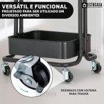 Carrinho Organizador Multiuso 3 Prateleiras Fruteira Rodinha (Preto) - Imagem 3