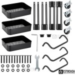 Carrinho Organizador Multiuso 3 Prateleiras Fruteira Rodinha (Preto) - Imagem 6