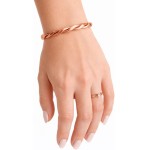 Pulseira Bracelete de Cobre Puro Trançada Ajustável - Imagem 3