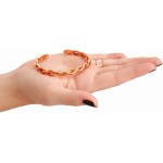 Pulseira Bracelete de Cobre Puro Trançada Ajustável - Imagem 4