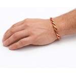 Pulseira Bracelete de Cobre Puro Trançada Ajustável - Imagem 5