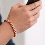 Pulseira Bracelete de Cobre Puro Trançada Ajustável - Imagem 6