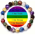 Pulseira de cura para mulheres e homens 8 mm com contas elásticas para meditação de equilíbrio de energia para ioga - Imagem 3