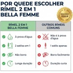 Rímel 2 em 1, Preto, Bella Femme - Imagem 5
