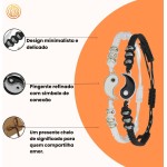 Conjunto De Pulseiras Feminina Yin Yang Casal Dupla Presente - Imagem 6