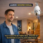 Câmera de Segurança Lâmpada Bivolt WiFi IP Full HD com Áudio Bidirecional, Visão Noturna 1080P, Detecção de Movimento, Giratória 360°, Prova D'água, Monitoramento pelo Celular App Yoosee - Imagem 4