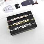 Pulseiras femininas douradas modernas e delicadas com strass, corrente de folhas, presentes de casamento, dama de honra, joias para mulheres - Imagem 5