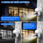 Câmera de Segurança Kit 2, Wifi 1080p 360° Full Hd Ip Prova D'áGua Infravermelho Ao Ar Livre Hd VisãO Noturna Pode DiáLogo - Imagem 3