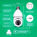 Câmera de Segurança IP Lâmpada WiFi Full HD 1080p, Prova D'água, Giratória ecom Visão Noturna Infravermelha 1080p, Bivolt, Detecção de Movimento, Áudio Bidirecional - Premium - Imagem 4