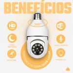 Câmera de Segurança IP Lâmpada WiFi Full HD 1080p, Prova D'água, Giratória ecom Visão Noturna Infravermelha 1080p, Bivolt, Detecção de Movimento, Áudio Bidirecional - Premium - Imagem 7