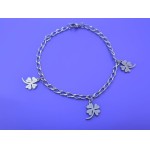 Pulseira de Aço Inoxidável feminina com Charme de trevo de quatro folhas - pulseira feminina, presente feminino - Imagem 3