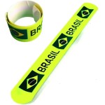 Pulseira Bate Enrola Brasil Kit 12 Unidades - Copa Do Mundo Torcida Verde Amarelo Seleção Brasileira Temático Eleição Acessório 7 de Setembro Lembrancinha Festa Infantil - Imagem 4