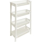 Fruteira Organizadora de Chão 4 Andares Em Plástico Multiuso (Branco) - Imagem 3