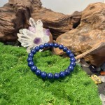Pulseira para mulheres e homens, contas de lápis-lazúli, feita à mão, pedra natural, pedra preciosa, elástica, para ioga, reiki, espiritual, traz sorte, joias, presentes, 8 mm - Imagem 4