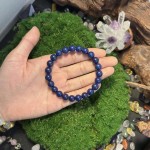 Pulseira para mulheres e homens, contas de lápis-lazúli, feita à mão, pedra natural, pedra preciosa, elástica, para ioga, reiki, espiritual, traz sorte, joias, presentes, 8 mm - Imagem 6