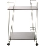 Carrinho De Bebidas Organizador, Metaltru, Cor Verde Microtextura com Madeira Preto - Imagem 4