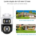 Camera Wifi Segurança 2 em 1 Externa e Interna 360 Lampada e com Audio Dupla Lente Icsee | Vigilancia Noturna - Imagem 5