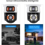 Camera Wifi Segurança 2 em 1 Externa e Interna 360 Lampada e com Audio Dupla Lente Icsee | Vigilancia Noturna - Imagem 7