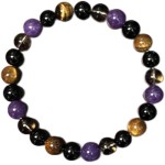 Pulseira de cura para mulheres e homens 8 mm com contas elásticas para meditação de equilíbrio de energia para ioga